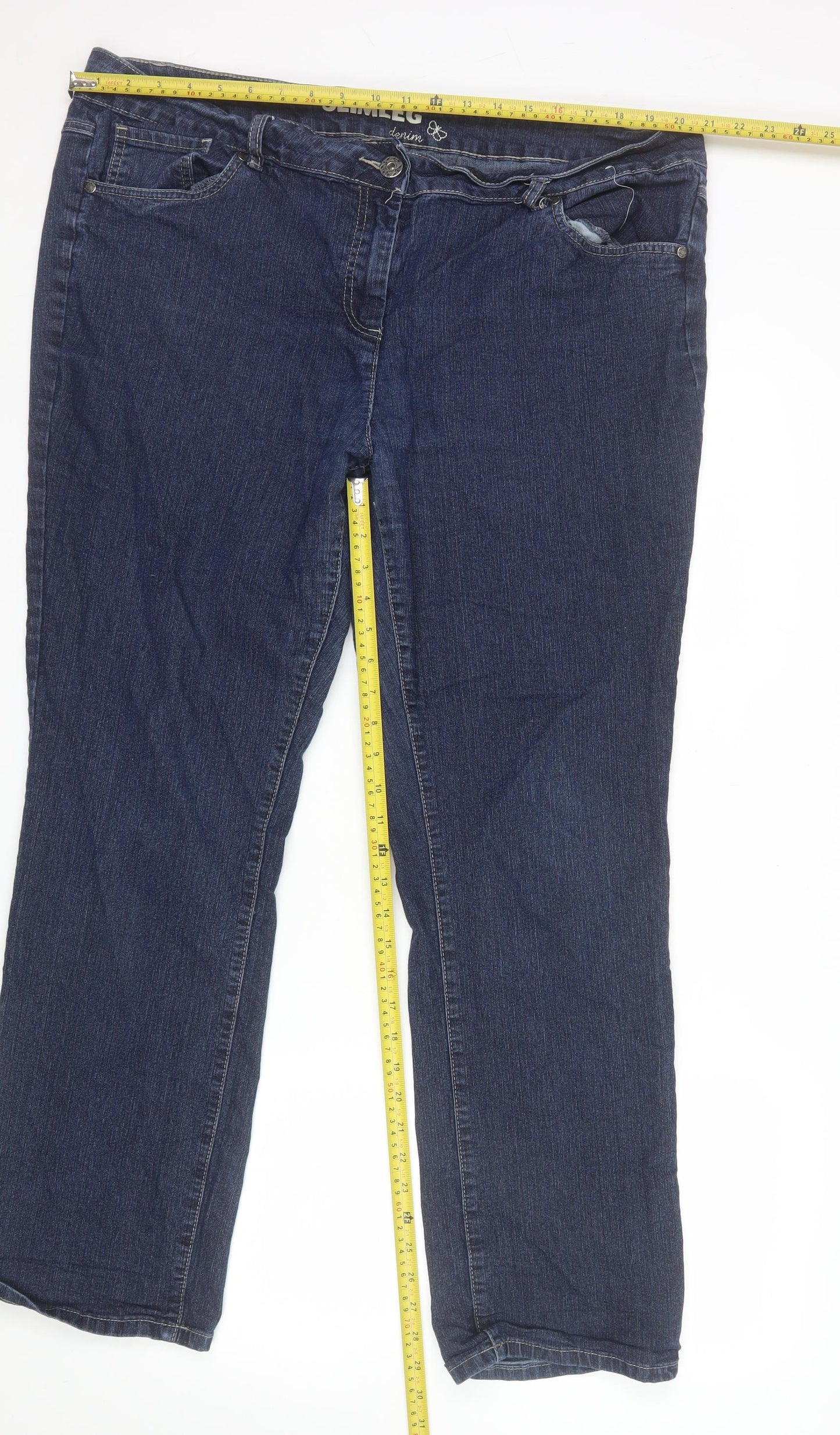 Debenhams Women's Blue Slim Leg Denim Jeans Size 20