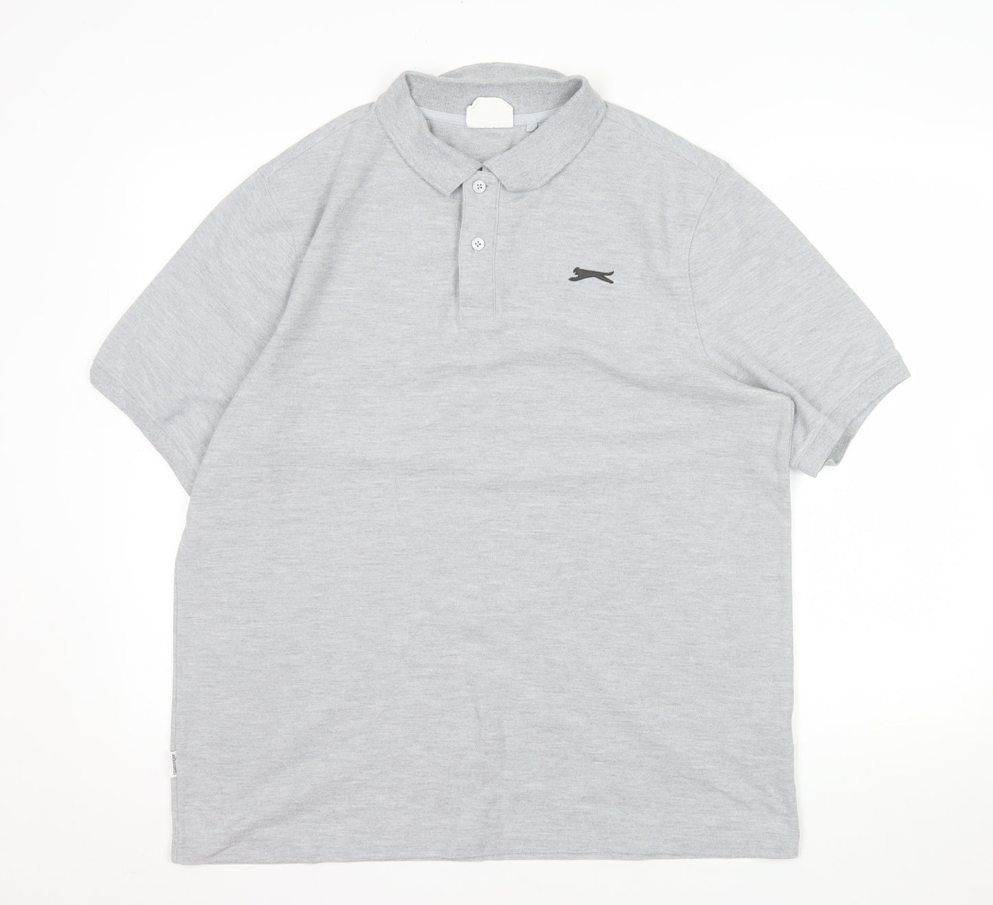 Slazenger Men’s Grey Short Sleeve Polo Shirt Size L Regular Fit