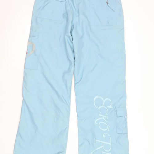 Ecko Red Women Blue Size 10 Cargo Trousers with Embroidered Logo