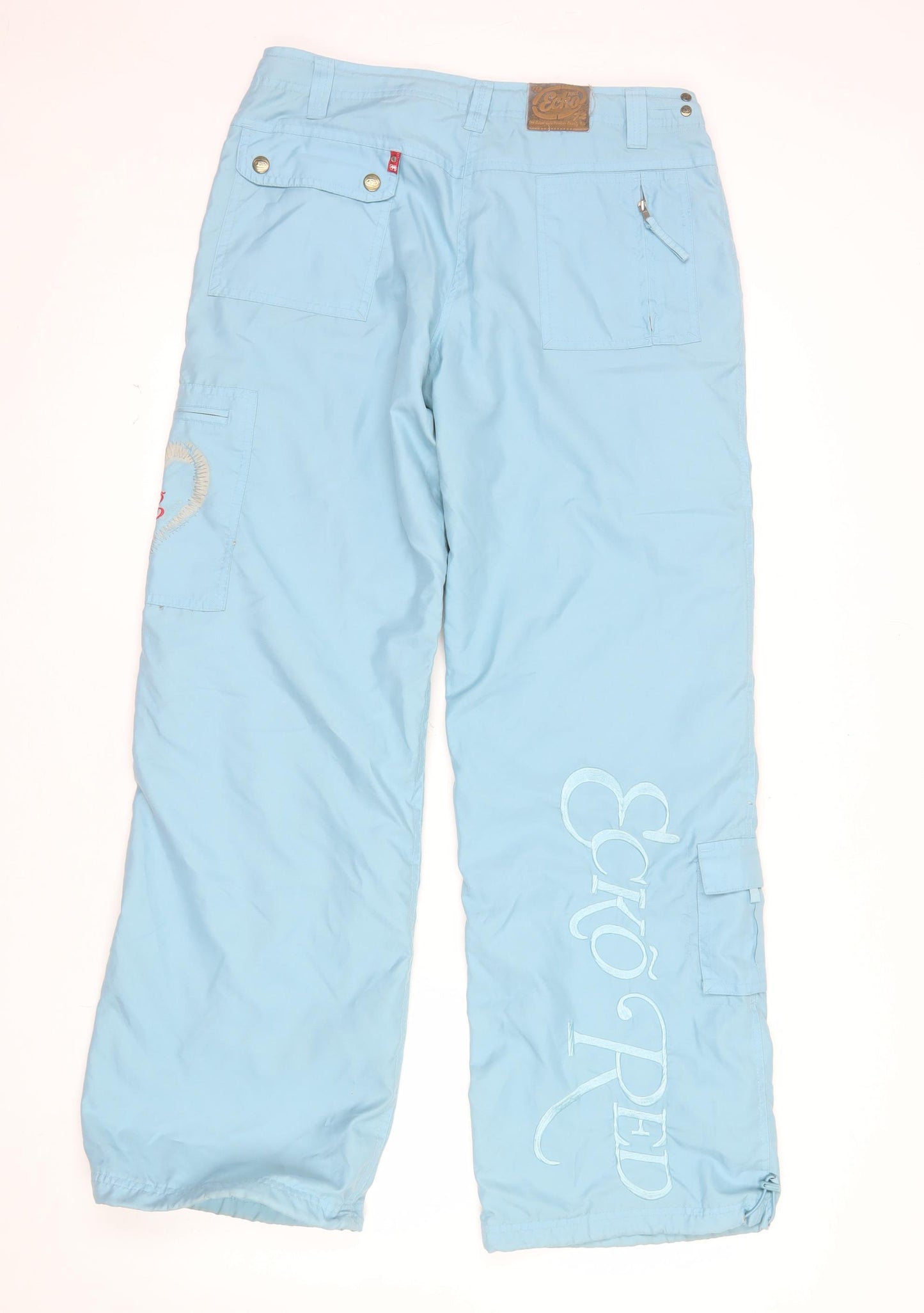 Ecko Red Women Blue Size 10 Cargo Trousers with Embroidered Logo