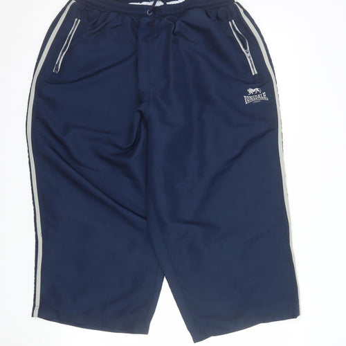 Lonsdale Men Blue 2XL Athletic Gym Training Shorts Polyester