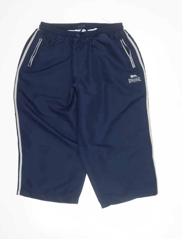 Lonsdale Men Blue 2XL Athletic Gym Training Shorts Polyester