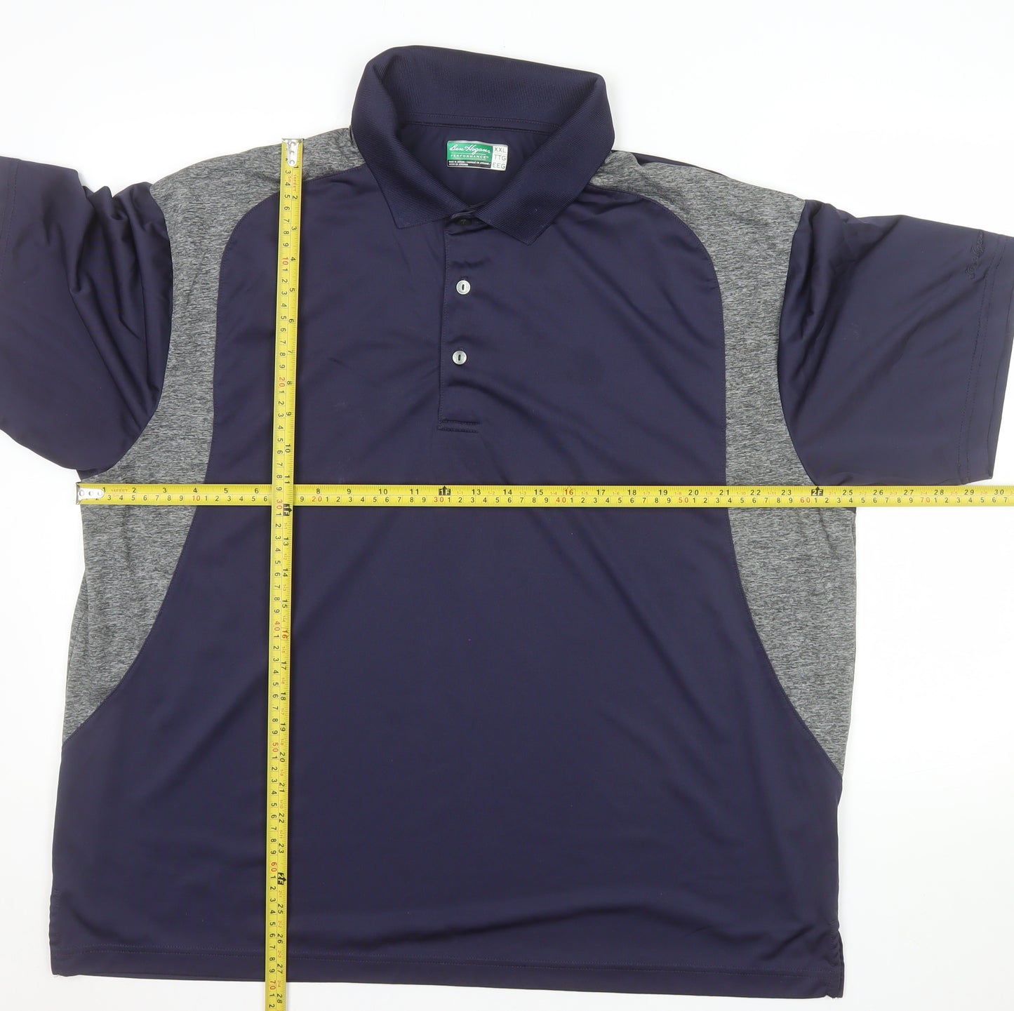 Ben Hogan Men's Blue 2XL Polo Golf Shirt Moisture Wicking
