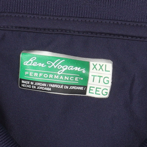 Ben Hogan Men's Blue 2XL Polo Golf Shirt Moisture Wicking