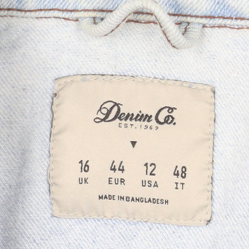 Denim Co Women Blue Size 16 Classic Denim Jacket