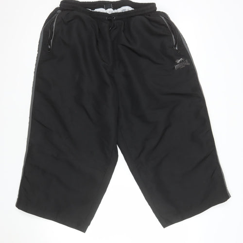 Lonsdale Men’s Black 2XL Athletic Activewear Shorts Polyester Gym