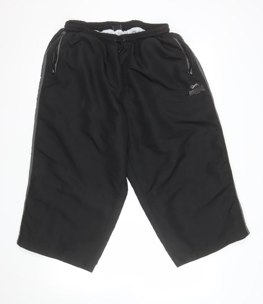 Lonsdale Men’s Black 2XL Athletic Activewear Shorts Polyester Gym