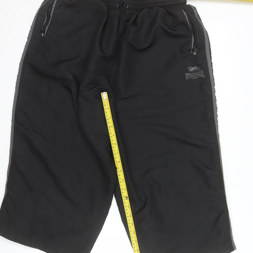Lonsdale Men’s Black 2XL Athletic Activewear Shorts Polyester Gym