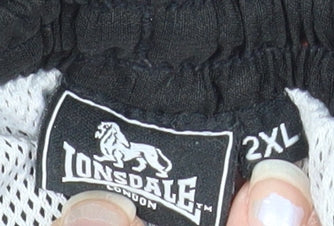 Lonsdale Men’s Black 2XL Athletic Activewear Shorts Polyester Gym