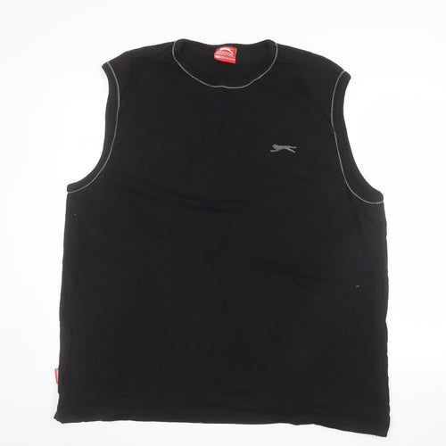 Slazenger Men's Black 4XL Sleeveless Cotton Sports Tank Top