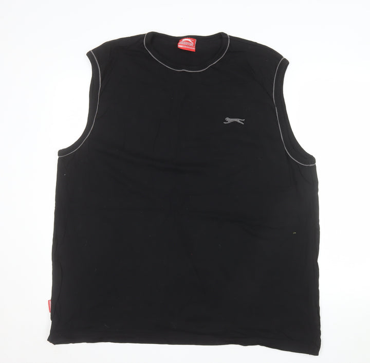 Slazenger Men's Black 4XL Sleeveless Cotton Sports Tank Top