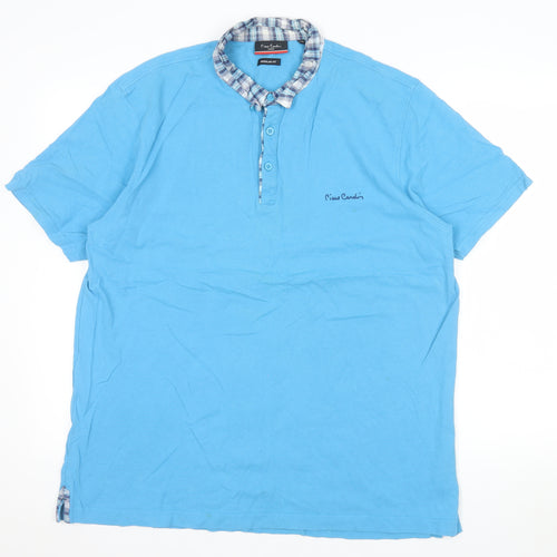 Pierre Cardin Men's Blue 2XL Regular Fit Cotton Polo Shirt