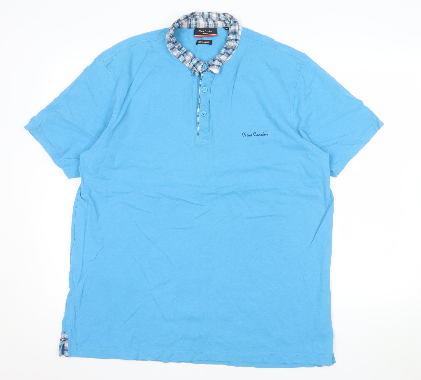 Pierre Cardin Men's Blue 2XL Regular Fit Cotton Polo Shirt