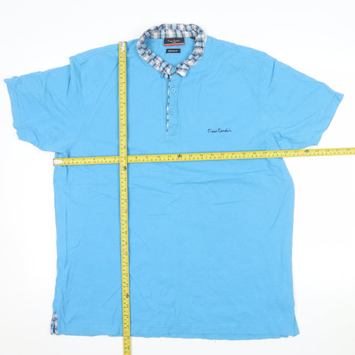 Pierre Cardin Men's Blue 2XL Regular Fit Cotton Polo Shirt