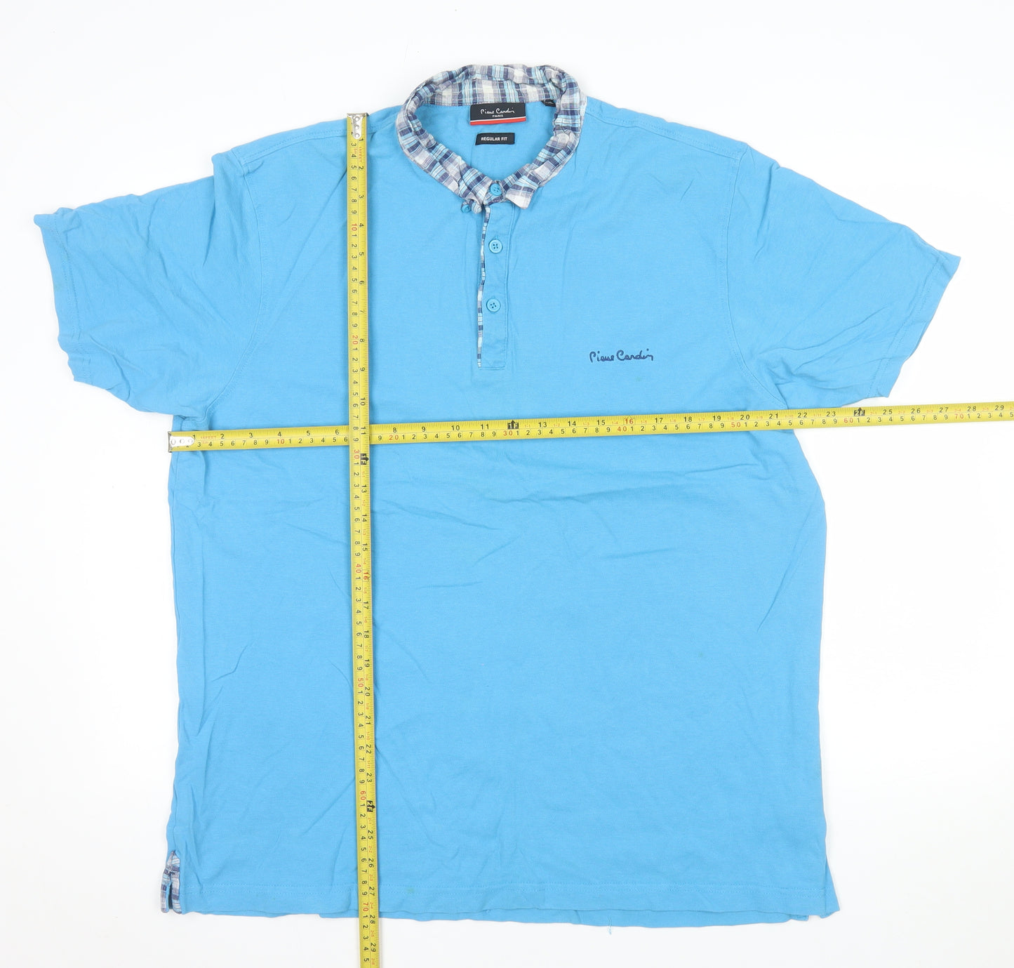 Pierre Cardin Men's Blue 2XL Regular Fit Cotton Polo Shirt
