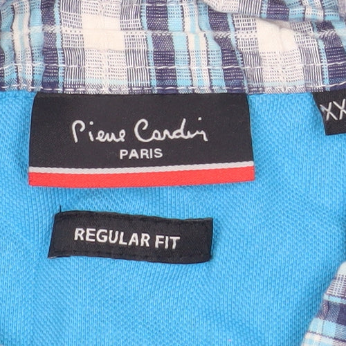Pierre Cardin Men's Blue 2XL Regular Fit Cotton Polo Shirt