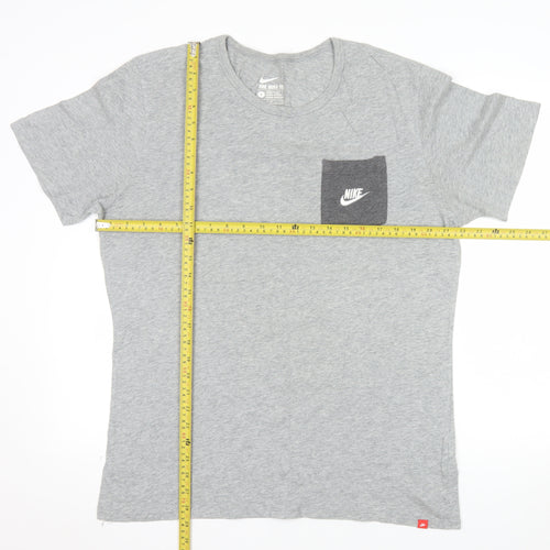 Nike Men's Grey Crew Neck Athletic Fit Cotton T-Shirt Size L
