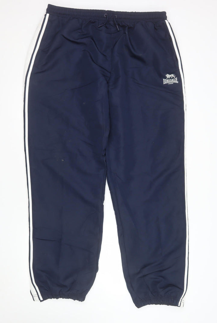 Lonsdale Men's Blue 2XL Track Pants Elastic Waist Sports Trousers