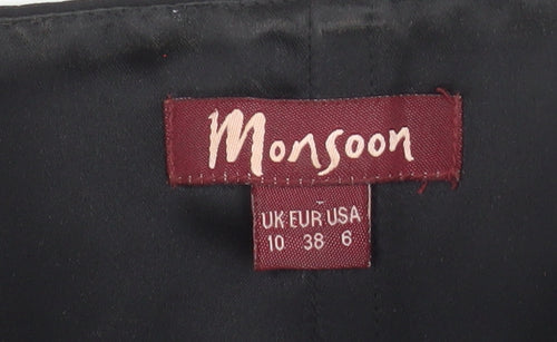 Monsoon Women’s Black Strapless Beaded Satin Blouse UK 10