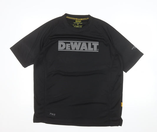 DeWalt Men's Black Medium Moisture Wicking Crew Neck T-Shirt