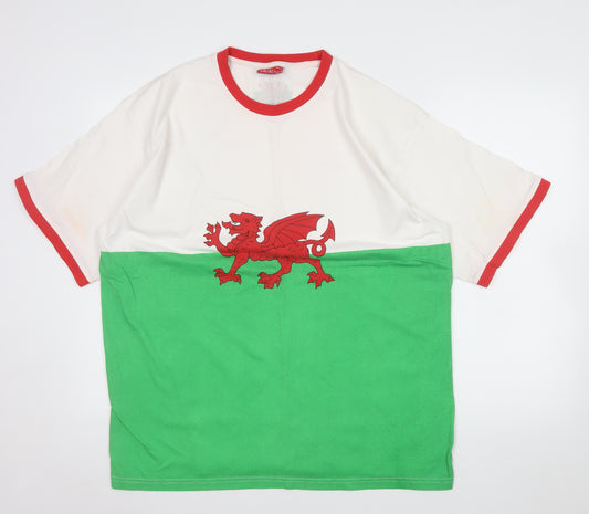 Tour Collection Men's Multicoloured XL Welsh Flag Crew Neck T-Shirt