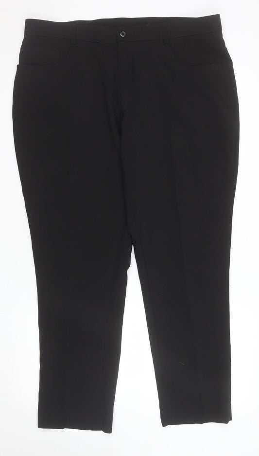 Taylor & Wright Men's Black Slim Fit Dress Trousers 38S Polyester
