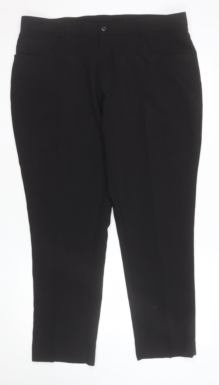 Taylor & Wright Men's Black Slim Fit Dress Trousers 38S Polyester