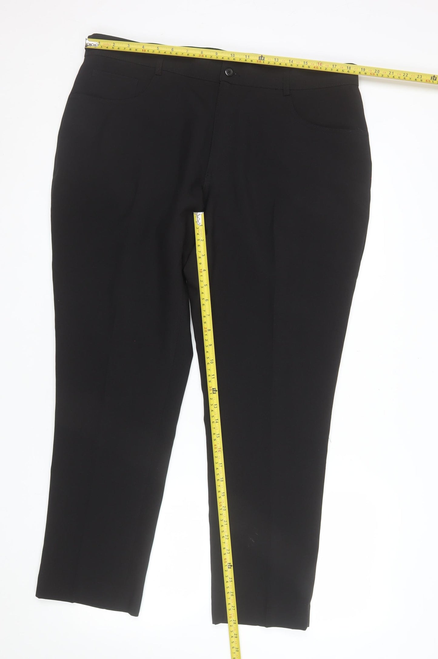 Taylor & Wright Men's Black Slim Fit Dress Trousers 38S Polyester