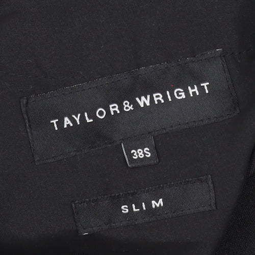 Taylor & Wright Men's Black Slim Fit Dress Trousers 38S Polyester