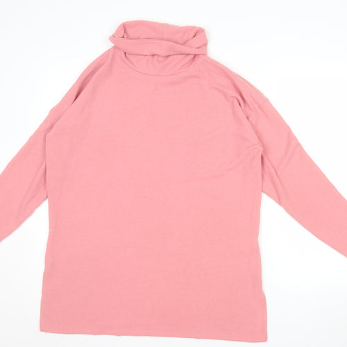 New Look Women Pink Roll Neck Long Sleeve Jumper Size M