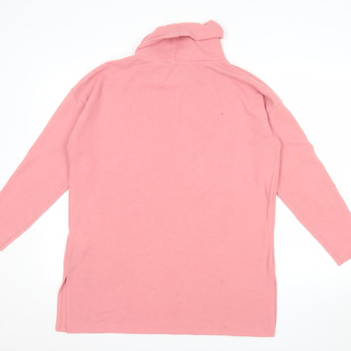 New Look Women Pink Roll Neck Long Sleeve Jumper Size M