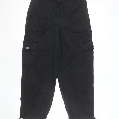 Marks and Spencer Womens Black Cargo Trousers Size 8 Regular Fit
