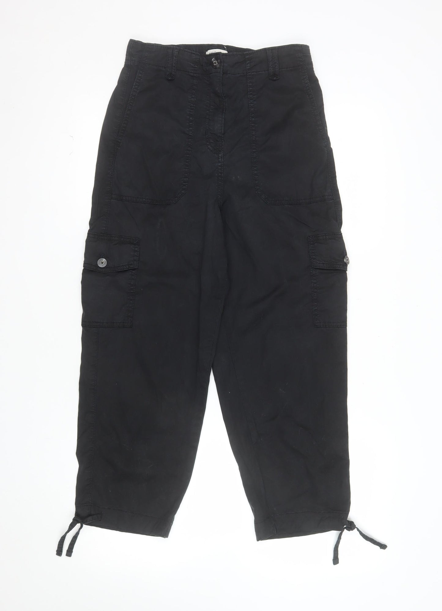 Marks and Spencer Womens Black Cargo Trousers Size 8 Regular Fit