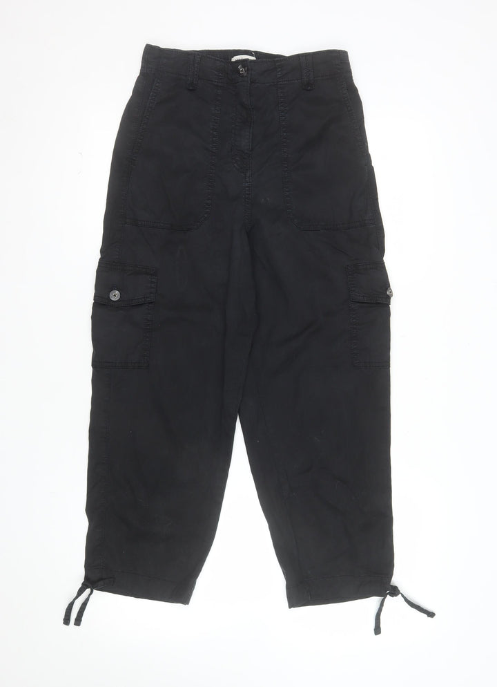 Marks and Spencer Womens Black Cargo Trousers Size 8 Regular Fit