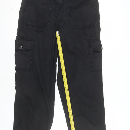 Marks and Spencer Womens Black Cargo Trousers Size 8 Regular Fit