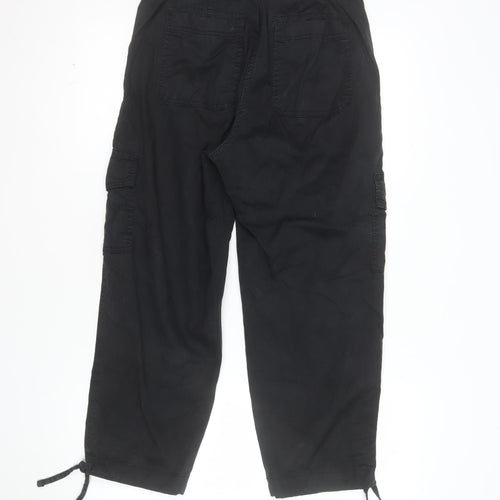 Marks and Spencer Womens Black Cargo Trousers Size 8 Regular Fit