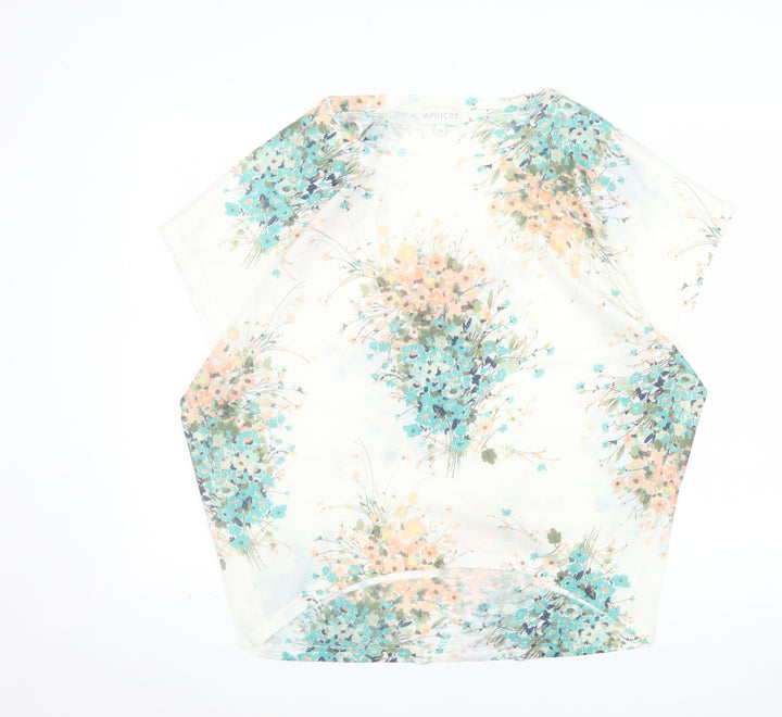 Apricot Womens Multicoloured Floral Tunic Blouse Size S Short Sleeve