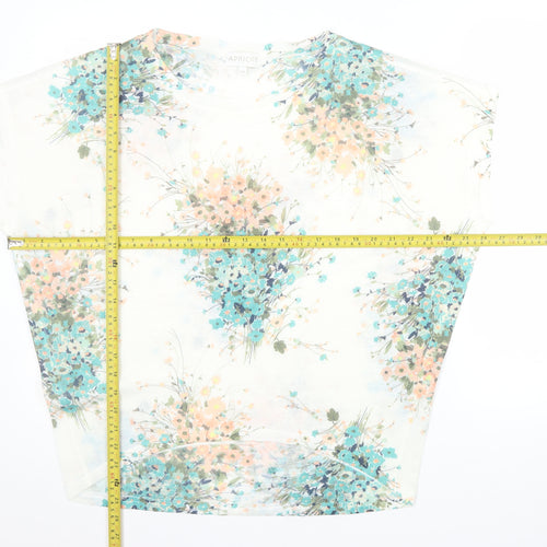 Apricot Womens Multicoloured Floral Tunic Blouse Size S Short Sleeve