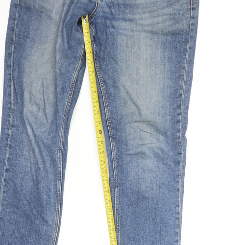 F&F Men's Blue Slim Fit Mid Rise Straight Leg Jeans W34 L34