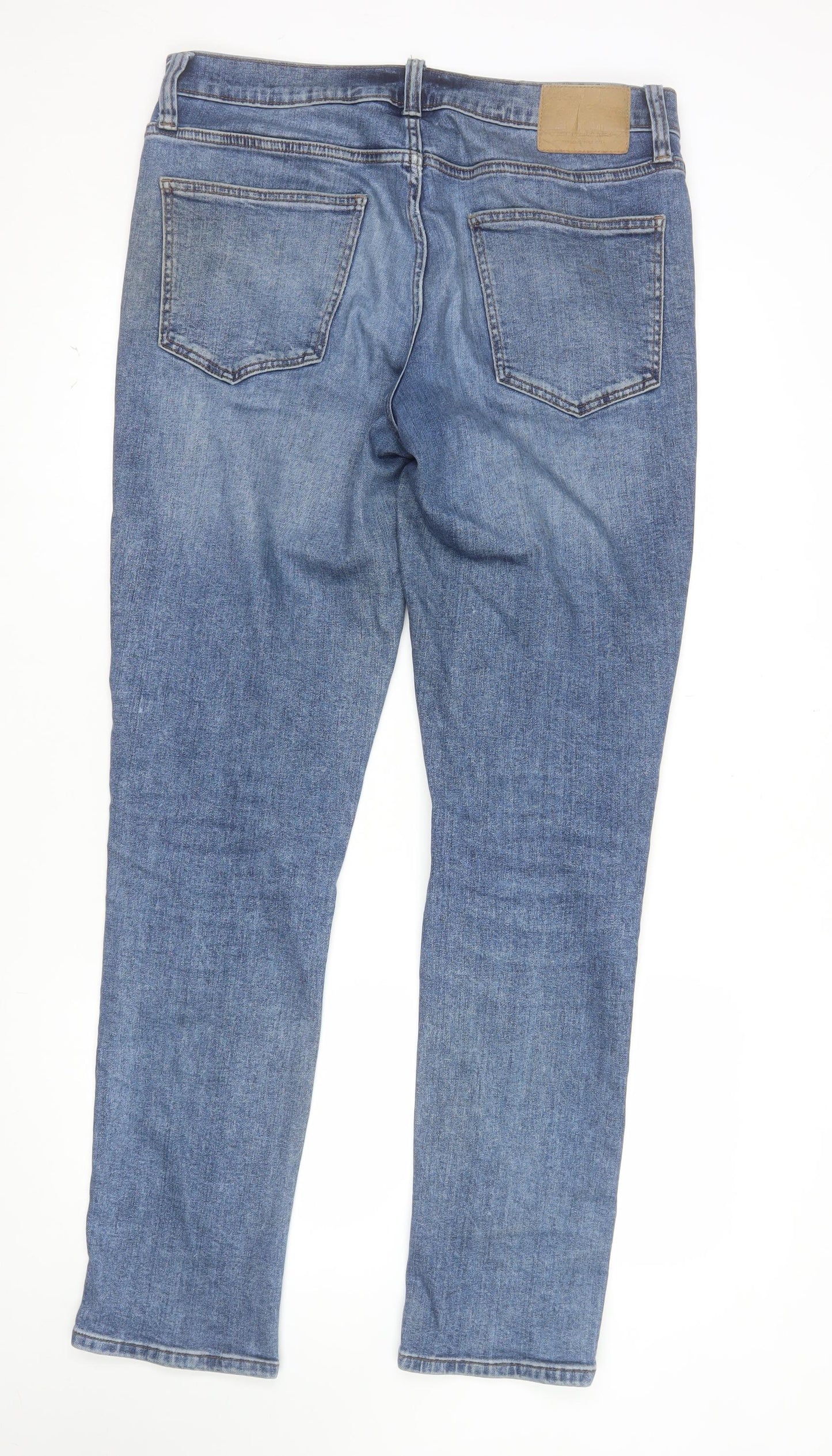 F&F Men's Blue Slim Fit Mid Rise Straight Leg Jeans W34 L34