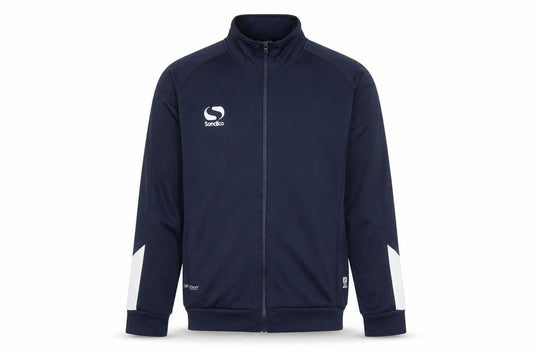 Front view of Sondico boys’ blue 13 years track jacket full zip lightweight activewear