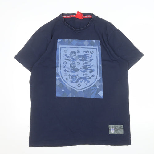 England Men’s Navy Blue Short Sleeve Cotton T-Shirt L