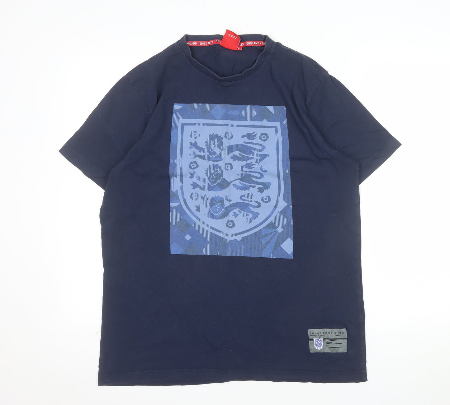 England Men’s Navy Blue Short Sleeve Cotton T-Shirt L