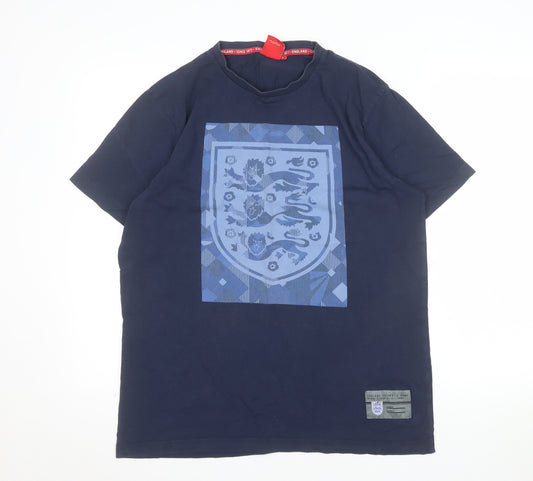 England Men’s Navy Blue Short Sleeve Cotton T-Shirt L