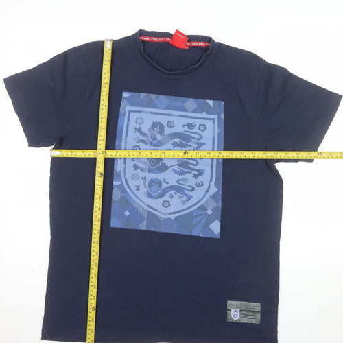 England Men’s Navy Blue Short Sleeve Cotton T-Shirt L