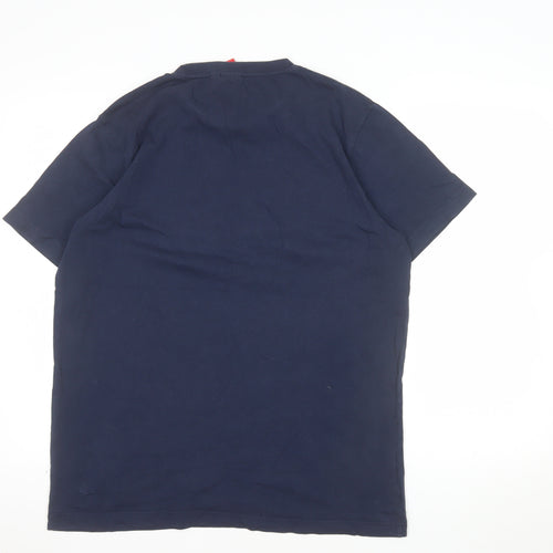 England Men’s Navy Blue Short Sleeve Cotton T-Shirt L