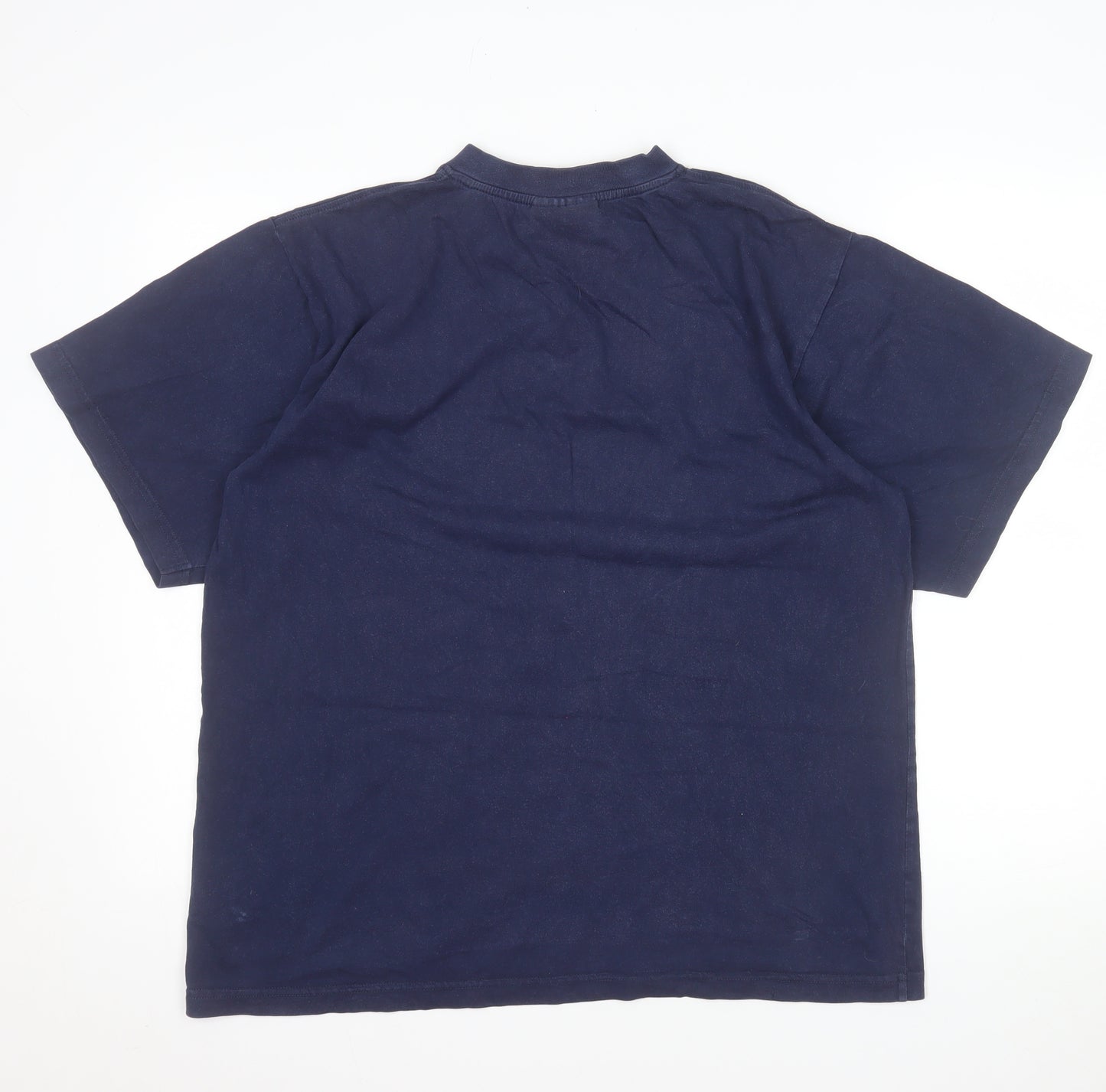 Umbro England Navy Blue Men's Medium 90s V-Neck Cotton T-Shirt