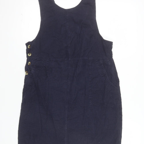 Roman Petite Women's Blue Cotton Pinafore Dress Size 10