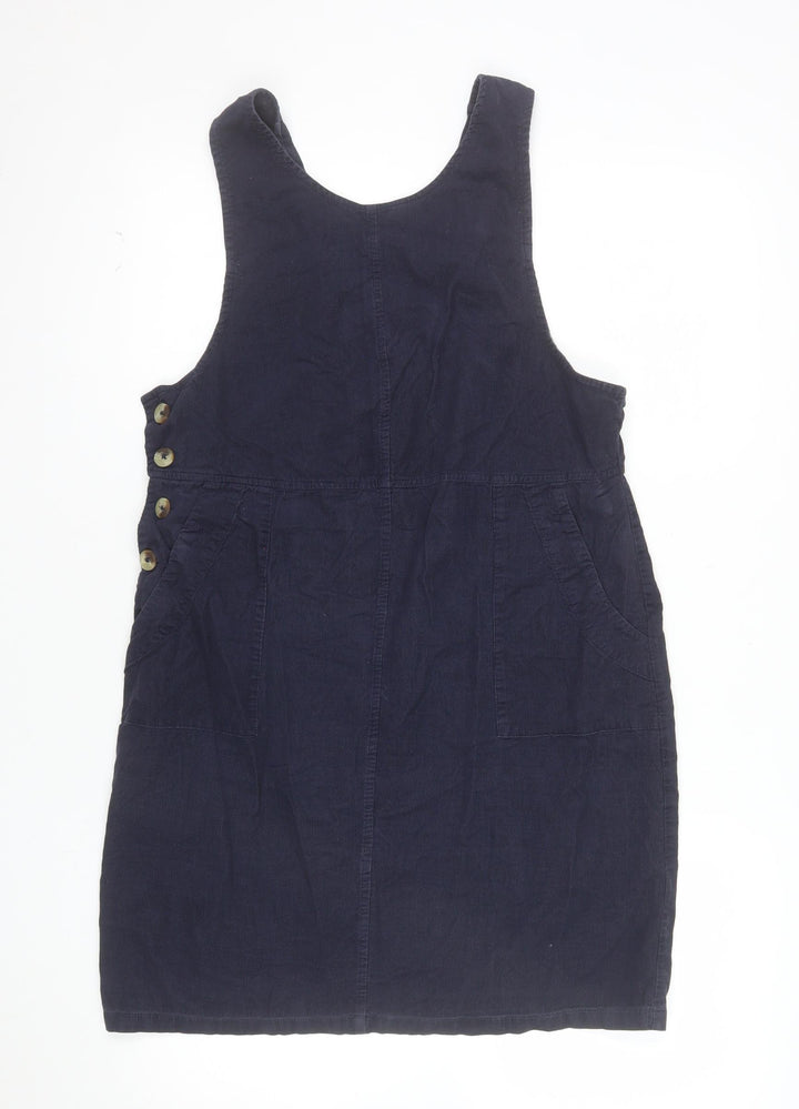 Roman Petite Women's Blue Cotton Pinafore Dress Size 10
