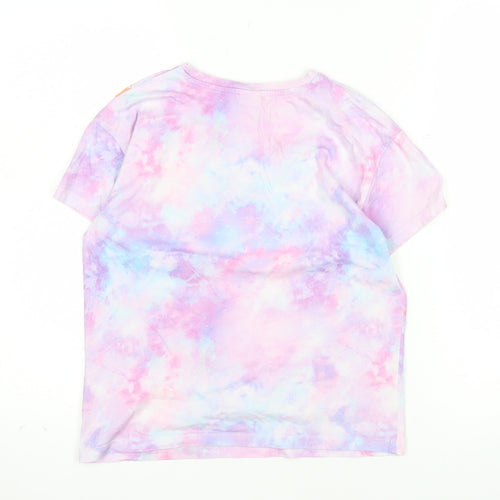 Disney Stitch Girls Multicoloured Tie-Dye Cotton T-Shirt 8-9 Years by George
